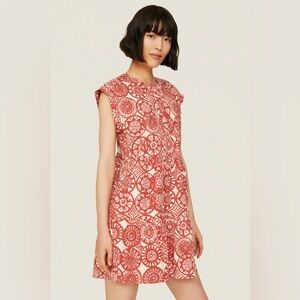 Marie Oliver Rent the Runway Red Geometric Lachlan Dress